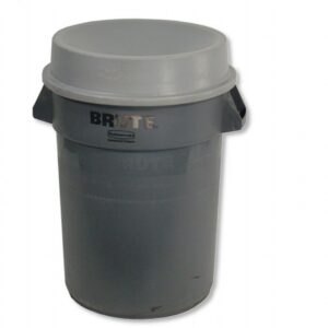 Afvalbak met vlamdovende deksel grijs 120L