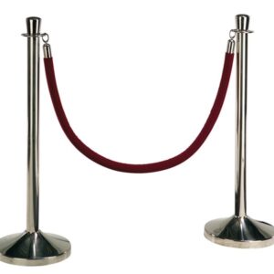 Afzetkoord rood met chromen kop 1,6m