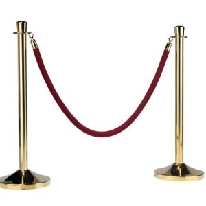 Afzetkoord rood met messing kop 1,6m