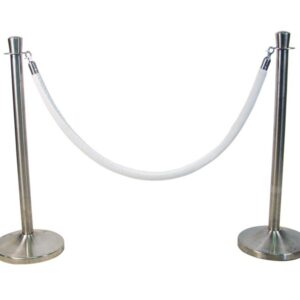 Afzetkoord wit met chromen kop 1,6m