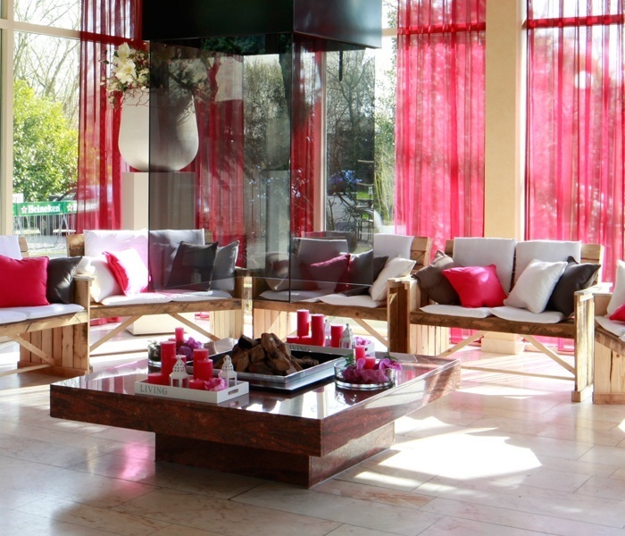 Bank steigerhout met rugleuning 2-zits - Afbeelding 3