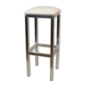 Barkruk aluminium met witte zitting