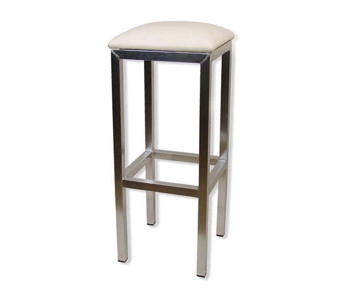 Barkruk aluminium met witte zitting