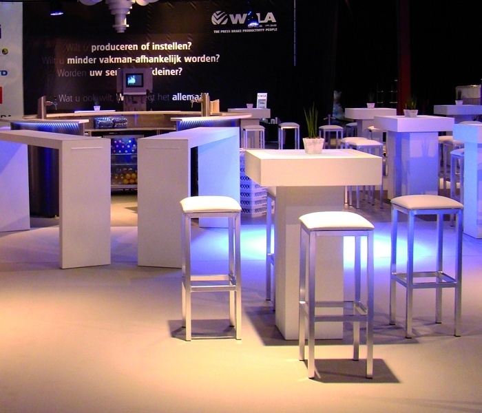 Barkruk aluminium met witte zitting - Afbeelding 3