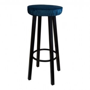 Barkruk met hoes plooi blauw