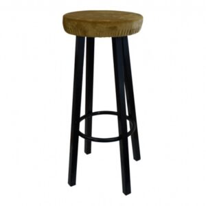 Barkruk met hoes plooi oker