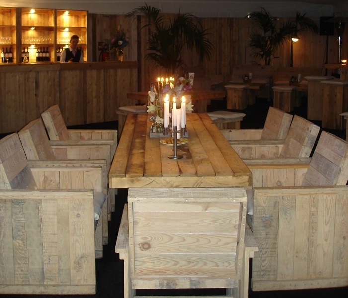 Fauteuil steigerhout - Afbeelding 2