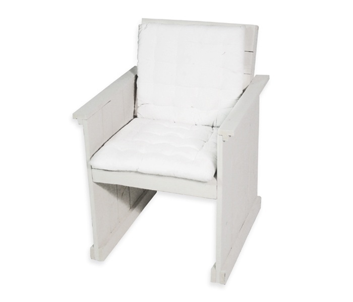 Fauteuil steigerhout wit