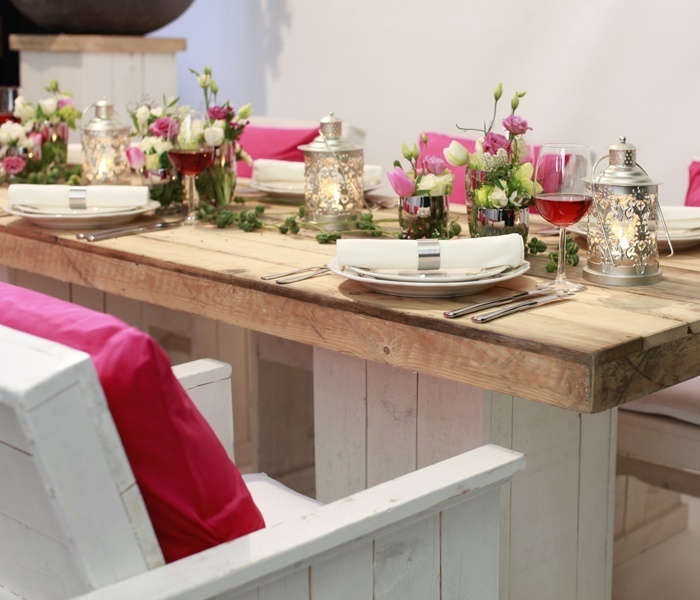 Fauteuil steigerhout wit - Afbeelding 2