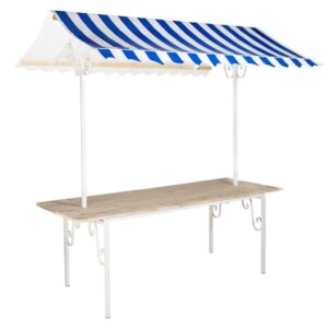 Franse partykraam blauw/wit