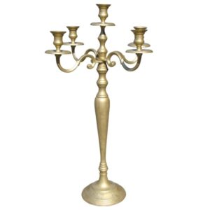 Kandelaar 5-arm goudkleurig 80cm