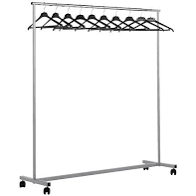 Kapstok met kleerhangers verrijdbaar