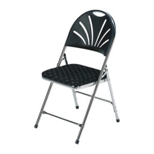 Klapstoel gestoffeerd chroom - zwart