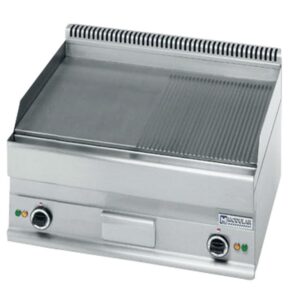 Modulair 70cm bakplaat half glad/geribbeld 400V