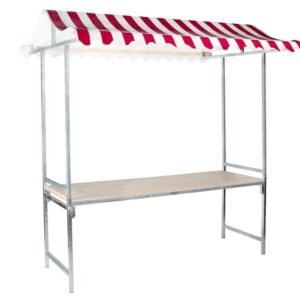 Partykraam met zeil rood/wit