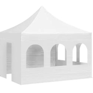 Partytent zijzeil met raam en deur grijs 3m