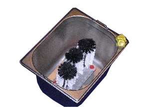 Spoelbakje met spoelborstel