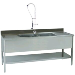 Spoeltafel incl. mengkraan RVS 2-baks