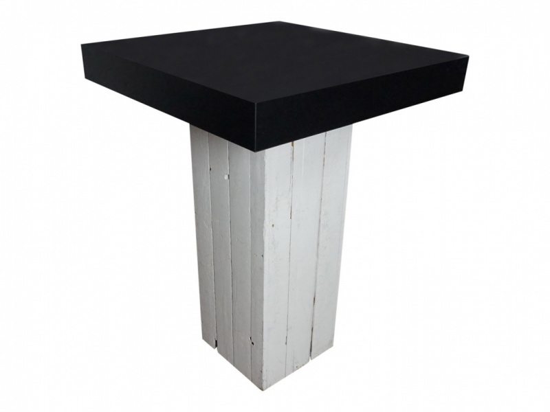 Statafel Black & White Wood 80x80cm - Afbeelding 2