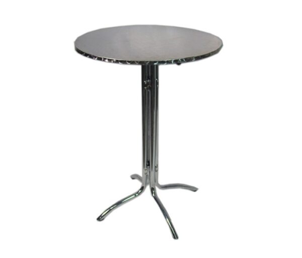 Statafel rond aluminium 80cm huren bij CN Party verhuur