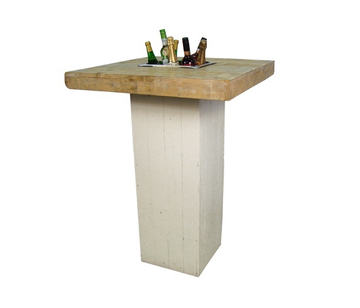 Statafel steigerhout mixed 80x80cm met koelbak - Afbeelding 2