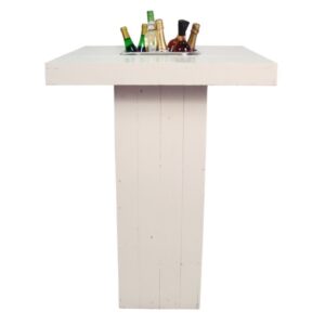 Statafel steigerhout wit 80x80cm met koelbak