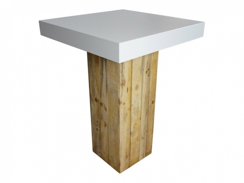 Statafel White & Wood 80x80cm - Afbeelding 2