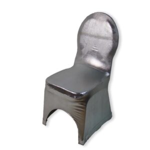 Stoel met hoes stretch zilver