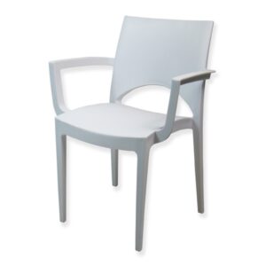 Stoel Trendy wit met armleuning