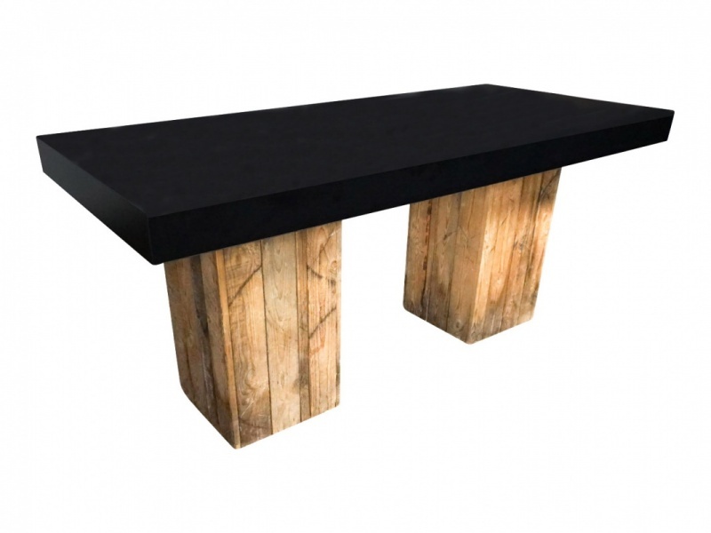 Tafel Black & Wood 180x80cm - Afbeelding 2
