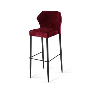 Barkruk Lou Velours - Bordeaux Rood
