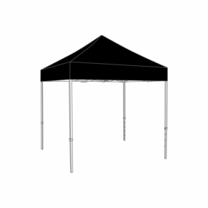 Partytent zwart 2.5x2.5m